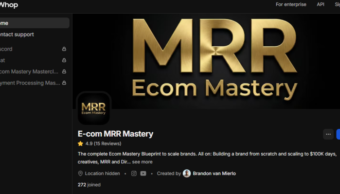 Brandon van Mierlo – E-com MRR Mastery (MrBrandOwner)