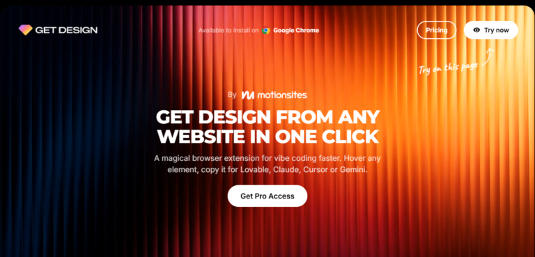 Get Design – Copy Any Website Design In One Click